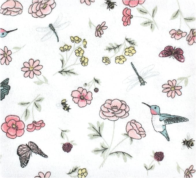Hudson Baby Unisex Baby Cotton Flannel Receiving Blankets Bundle, Hummingbird Garden, One Size
