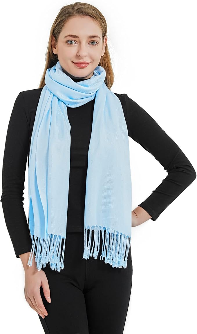 Soft Silky Pashmina Shawl Wraps Solid Colors Scarf for Wedding Evening Dresses