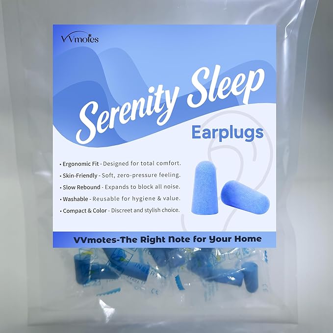 20 Pairs Blue Reusable Ear Plugs, 32dB NRR Noise Reduction, Washable Slow-Rebound Foam Earplugs for Sleeping, Snoring, Work, Concerts, Travel
