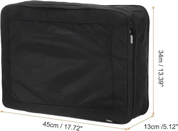 HARFINGTON Compression Packing Cube for Suitcases 45x34x13cm Lightweight Luggage Organizers Bag Travel Essentials Compression Bags for Carry on Suitcases, Black