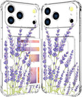 Compatible with iPhone 17 Pro Max Case Card Holder for Women Cute Design,Wallet Phone Cases Transparent Cool Kawaii Protective (Clear Purple Lavender)