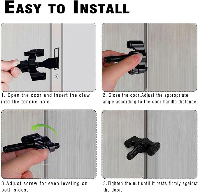 Adjustable Portable Door Lock, Hotel Door Stoppers for Travelers Safety to Prevent Unauthorized Entry,for Traveling Hotel Home Apartment College