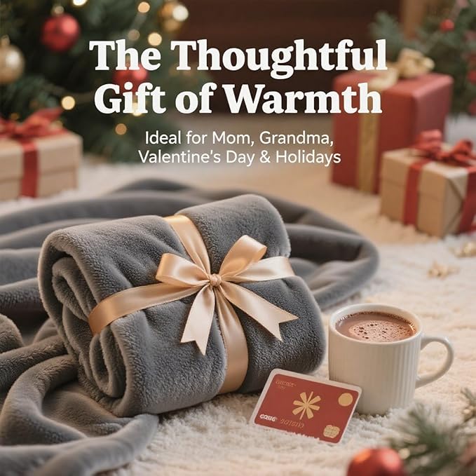 SNZ Wearable Blanket for Womens and Mens, Comfy Flannel Poncho, Snuggie Warm Shawl Wraps for Women, Birthday Gift Ideas