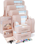 Veken 10 Set Packing Cubes for Travel, Beach Vacation Essentials Accessories for Cruise Ship, Suitcase Organizer Bags for Luggage with Toiletry Bag & Passport Holder, Birthday Gifts for Women Mom Her