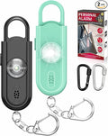 Safe Sound Personal Alarm, 2 Pack 130 dB Loud Siren Song Emergency Security Alarm Keychain with Strobe LED Light, Personal Sound Safety Siren for Women, Men, Children, Elderly