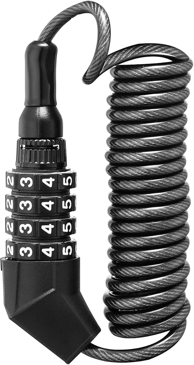 ROCKBROS Motorcycle Helmet Lock Bike Cable Lock Lightweight Combination Small Resettable Bike Wheel Lock for Strollers, Luggage