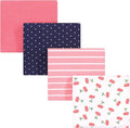 Hudson Baby Unisex Baby Cotton Flannel Receiving Blankets, Cherry, One Size