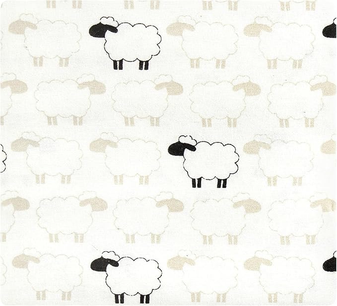Hudson Baby Unisex Baby Cotton Flannel Receiving Blankets, Taupe Sheep, One Size
