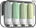 Mrsdry Travel Bottles for Toiletries, Tsa Approved 2oz Travel size Bottles, BPA Free Leak Proof Travels Toiletry Containers, Traveler Accessories with Toiletry Bag for Shampoo Liquid (4 Pack)