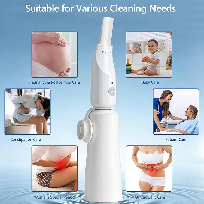 Portable Bidet for Travel - Rechargeable Electric Travel Bidet Peri Bottle with Adaptor & 3 Speed Modes, IPX7 Waterproof Portable Bidet for Women Men Baby Pregnancy Postpartum Personal Hygiene