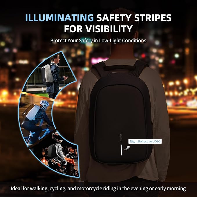 XDDesign Bobby Original 12.5L Anti Theft Laptop Backpack, 15.6" Laptop&9.7" Tablet Sleeve,Slash-resistant,Water Repellent,Shockproof, USB Charging Port Travel Carry on Flight Approved for Men&Women