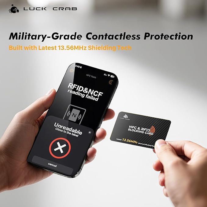 RFID Blocking Cards 2 Pack – Slim SafeCard NFC Wallet Protector for Contactless Credit/Debit Cards & Passports – Anti-Theft RFID Shield for Identity & Data Protection