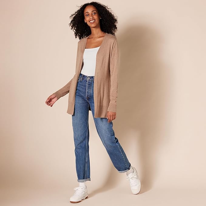 Amazon Essentials Women's Lightweight Long Sleeve Open-Front Cardigan Sweater (Available in Plus Size)