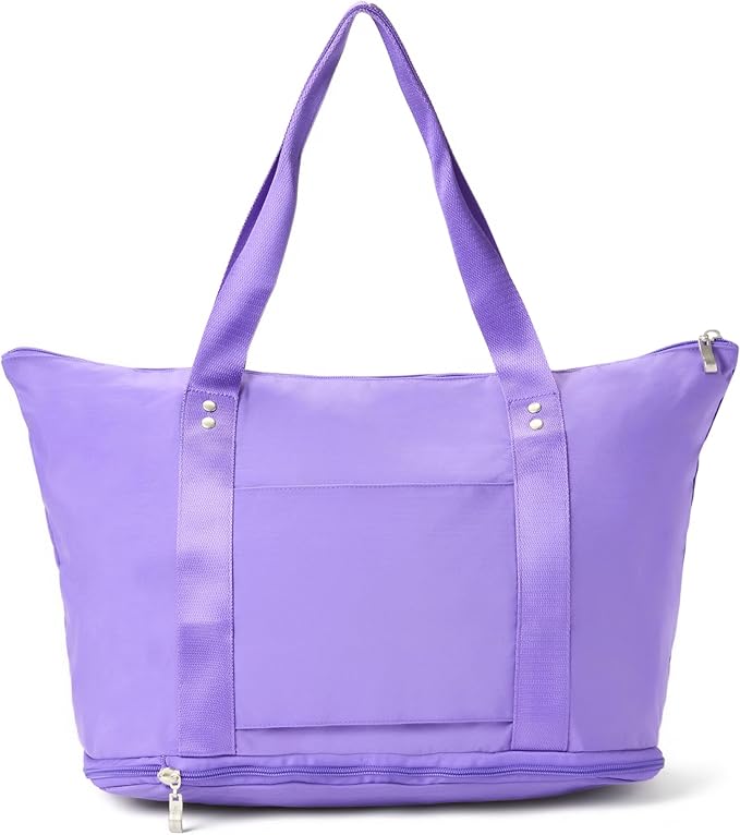 Baggallini Carryall Expandable Lightweight Travel Tote 22" Packable Folding Compact Nylon Washable Weekender w/Luggage Sleeve