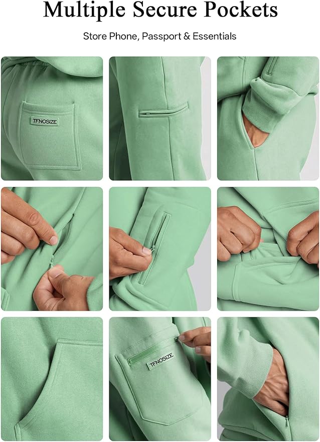 Travel Hoodie – Built-In Eye Mask, Multiple Pockets, Unisex Pullover Sweatshirt for Airplane, Sleep & Lounge