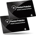 KF-Premium RFID Blocking Card (2 Pack) - Ultra Thin Debit & Credit Card Protector - Anti Theft & Fraud Contactless NFC Card Blocker - Passport Wallet Defender for Men & Women (Black)