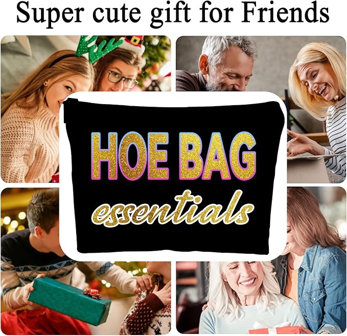 ZUYUROU Funny Gifts for Women, Friends, Hostess Gift Ideas Cool Gifts for Women Girls Birthday Gift Ideas Gag gifts Girls Weekend Overnight Fun Makeup Travel Bag Cosmetic Bag - Golden