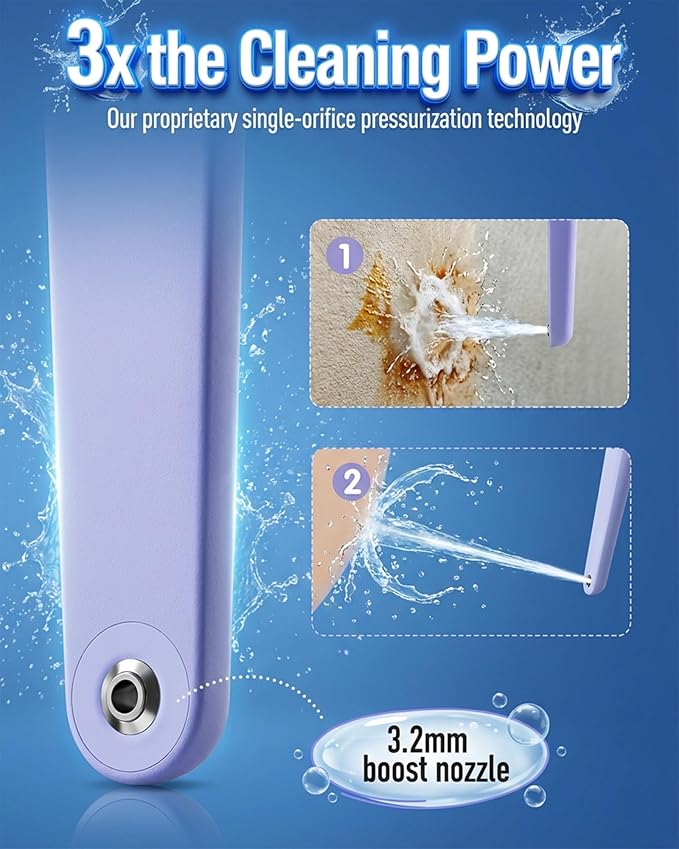 High Pressure Portable Bidet for Travel,Foldable Flip-Top Peri Bottle with Hook Ring,Handheld Bidet Sprayer for Personal Hygiene,BPA-Free,400ML Personal Toilet for Women Men Baby Cleaning(Purple)