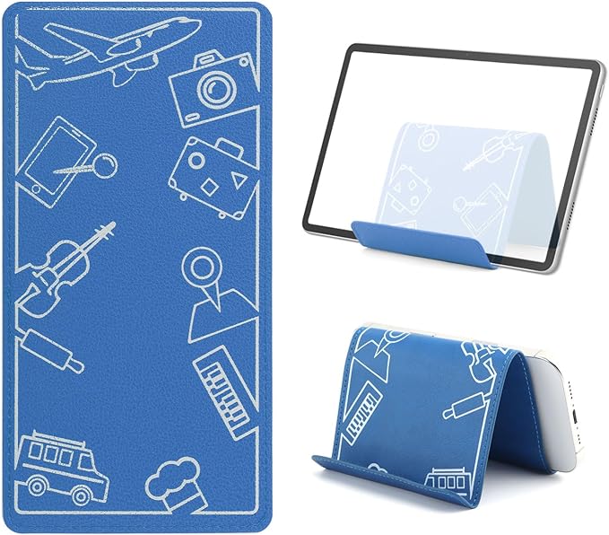 Airplane Phone Holder Flexible Flight Cell Phone Holder and Flexible Tablet Stand Airplane Travel Essential Accessories for Most Smartphones, Tablets(Color:Blue)