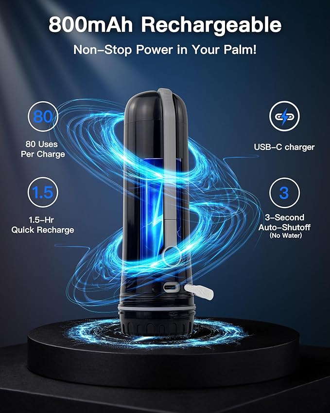 2026 Upgraded Portable Bidet for Travel – High-Pressure Electric Handheld Sprayer, 380ml, Rechargeable 800mAh Battery-Powered, for Women, Men & Babies
