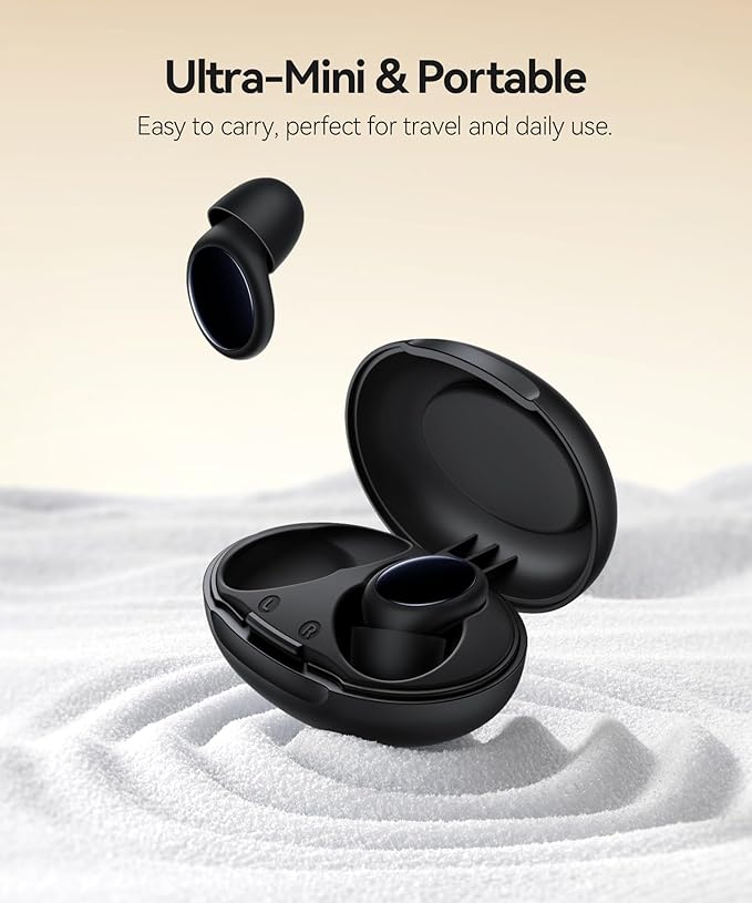 45dB Ear Plugs for Sleeping Noise Cancelling Ear Plugs for Noise Reduction & Snoring, Concerts, Earplugs for Sleep,Sider Sleepers Airplane, Silicone Earplugs Reusable Concert Ear Plug Case Black