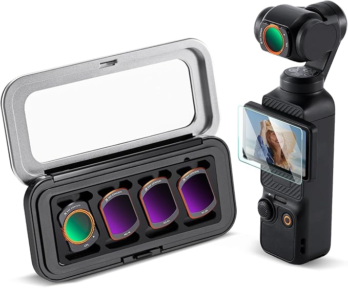 K&F CONCEPT K-Series CPL ND Filter Kit Compatible with DJI OSMO Pocket 4/3 Creator Combo Accessories, CPL ND16 ND64 ND256 Magnetic Action Camera Neutral Density Polarising Filters HD Optical Glass