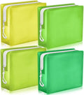4 Pack TSA Approved Travel Toiletry Bags Frosted Translucent Leak-proof Cosmetic Makeup Bags for Women Men Travel Organizer Airport Security(Green,6.7 x 5.5 x 1.8 Inch)