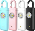 4 Pack Personal Safety Alarm, 130dB Rechargeable Self Defense Siren with LED Strobe Light, USB-C Emergency Keychain Alarm for Women Kids Elderly, 4 Colors (Aqua/Black/Pink/White)