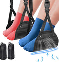 Foot Hammock for Plane Travel - Airplane Foot Rest,Length Adjustable Leg Hammock | Travel Essentials | Desk Foot Hammock for Long Trip - Relax Your Feet,Black,2Pack