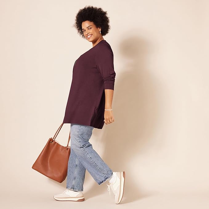 Amazon Essentials Women's Lightweight Long Sleeve Open-Front Cardigan Sweater (Available in Plus Size)