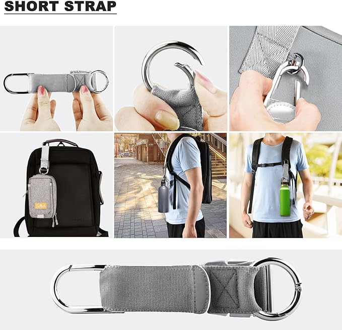 ZINZ Elastic Jacket Gripper Travel Strap with D-Ring Hooks and Buckle, Suitcase Straps Belts Travel Accessories, Makes Your Hands Free