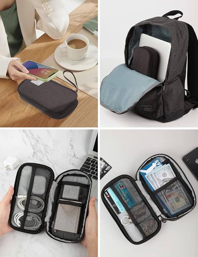 GOX Cord Organizer travel Cable Organizer Tech Pouch Electronics Case Charger Bag for Men Small Carry Box SD Card Cases Storage