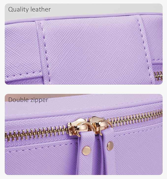 LETGO Small Makeup Bag Pouches for Purse Clear Makeup Bag for Purse Accessories Make Up Bag Small Car Organizer and Storage (Mini Purple)
