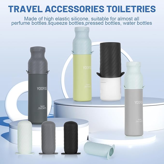 Mrsdry Bottle Covers for Travel, Leak Proofing, Travel Size Container Silicone toiletry sleeves, Leak Locks Travel Accessories for Shampoo Wash Body Bottles and other beauty and personal care(8pcs)