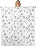 Baseball Kids Throw Blanket,Ball Sports Games Competition Bed Blanket for Girls Boys Adults,Simple Style Fashion Fleece Blanket,Black White Chic Fuzzy Blanket,Throw Size (50 x 60 Inches)