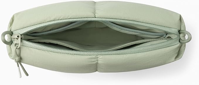 Comfyable Puffy Electronics Organizer Travel Case, Cute Tech Pouch for Women Men, Cable Storage Bag for Charger, Phone, Power Bank, Cord, Compact Tech Accessories Pouch, Sage
