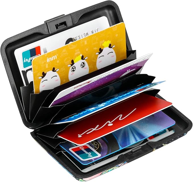 ELFISH RFID Blocking Credit Card Protector Aluminum ID Case Hard Shell Business Card Holders Metal Wallet for Men or Women (Sleeping Beauty)