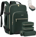 LOVEVOOK Travel Backpack for Women & Men 40L,Airline Approved Carry On Backpack Travel Essential,TSA Carry on Luggage,Waterproof Personal Item Travel Bag,Suitcase with Packing Cubes,Dark green-Black-1