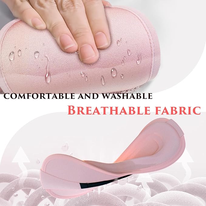 Weighted Eye Mask Cover for Sleeping - Eye Masks for Sleep with Adjustable Strap, Lash Extension Eye Covers for Women Men, 3D Contoured, Plane Travel Essentials, Blindfold for Meditation (Pink)