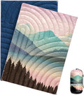 Mini Camping Blanket, Puffy Polar Fleece Blanket Lightweight Warm Outdoor Blanket for Camping,Traveling, Stadium, Hiking, Picnics