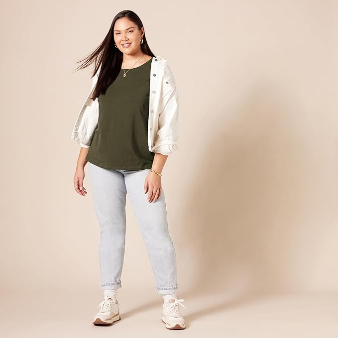 Amazon Essentials Women's Regular-Fit Short-Sleeve T-Shirt (Crewneck and V-Neck Options), Multipacks
