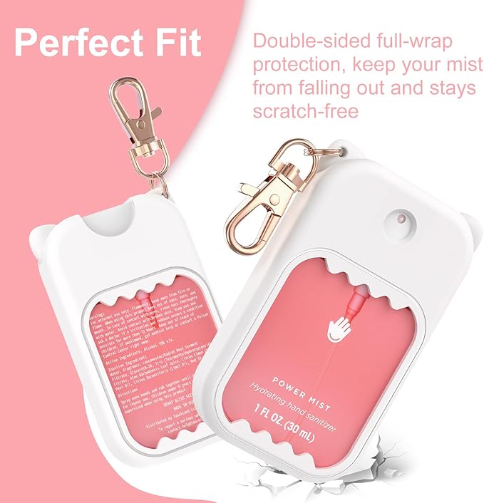 Hand Sanitizer Spray Case for Touchland Silicone Touchland Case Keychain Cute Hand Sanitizer Holder Keychain Compatible with Touch land Power Mist Gentle/Glow Mist