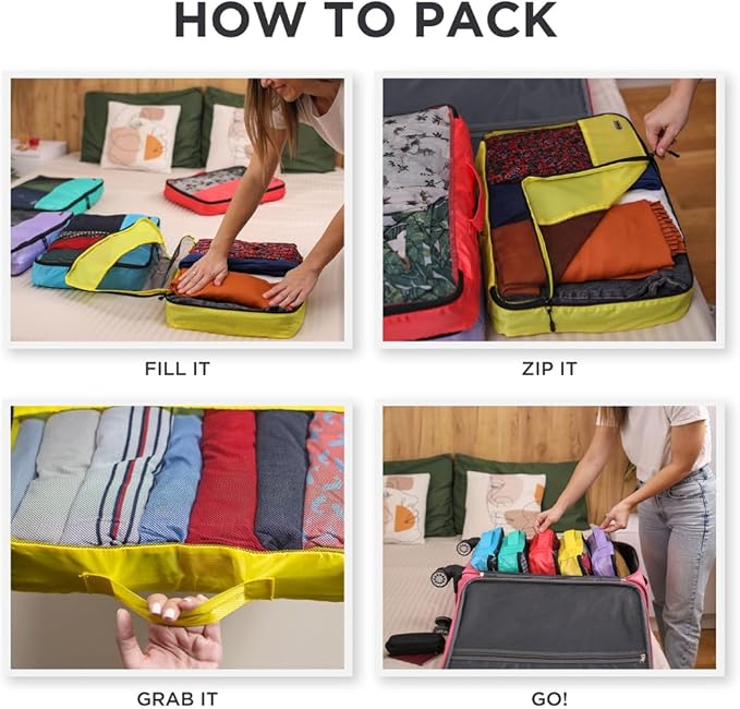 Small Packing Cubes for Travel - 5pc Packing Cubes for Suitcases - Lightweight Luggage Organizer Bags (Non-Compression)