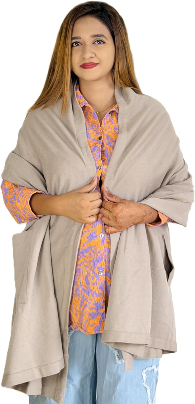 Wayfarer Shawl with Pouch | Voyagers Comfort Set with Luxury Travel Scarf, Eye Mask, Satin Scrunchies & Travel Pouch