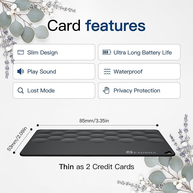 2026 Smart Card Air Tag | Bluetooth Wallet GPS Tracker [Apple MFi Certified iOS Only] | Thin Eco-Friendly Alternative Work with Apple Find My | 6-10 Years Battery | Find Item Locator for Keys, Bags