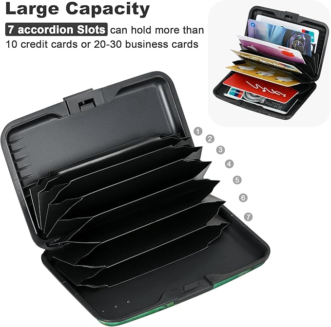 ELFISH Mini RFID Aluminum Wallet Credit Cards Holder Business Card Case Metal ID Case for Men Women(Vase Rose)