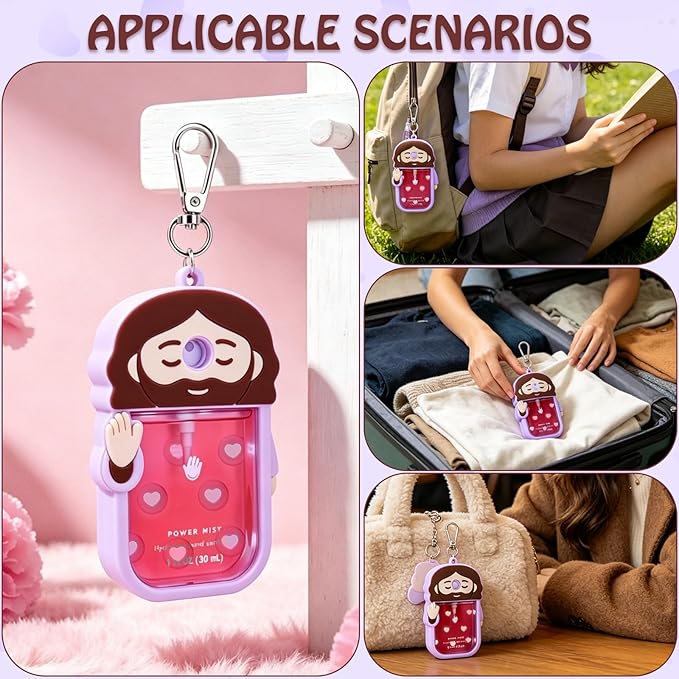 Silicone Case Compatible with Touchland Hand Sanitizer Spray, Touchland Case with Keychain, Protective Case for Power & Glow Mist 1 FL Oz/30ML, Hand Sanitizer Spray Accessory for Mother‘s Day(Purple)