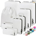 8 Set Compression Packing Cubes for Travel, Waterproof Luggage Organizers, Suitcase Organizer Set for Carry-On & Checked Baggage, Travel Accessories for Men & Women