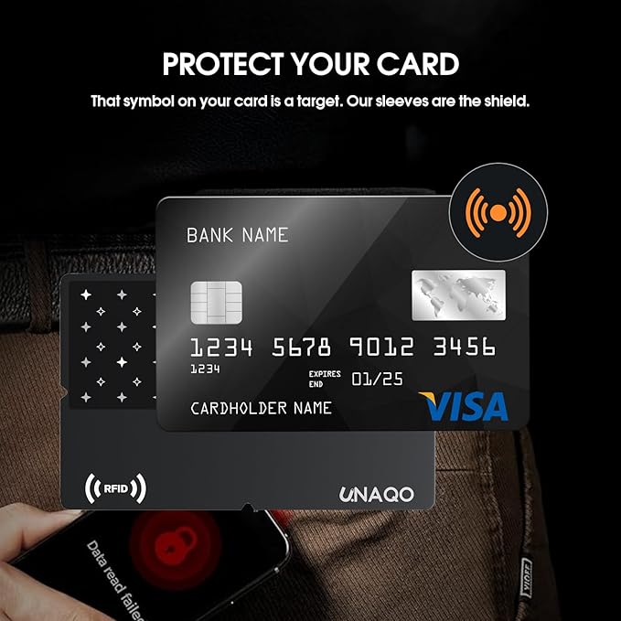 RFID Blocking Card Credit Card Protector for Wallets, Passport Shield & NFC Blocking Device | Anti-Skimming Protection for Debit, ID & EMF Cards | Travel Accessories for Men and Women