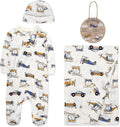 Newborn Baby 4 Piece Coming Home Outfit Gift Set – Footie Sleeper, Blanket, Headband & Ornament for Boys & Girls